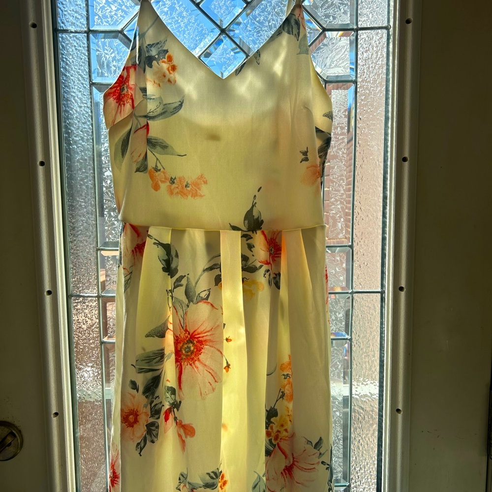 Off white printed floral dress